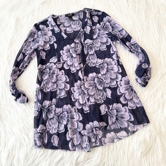 Alfani Purple Floral Nylon Blouse - Picture 1 of 3